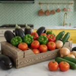 detalle caja VERDURAS frescas pisto